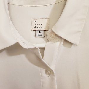 Button Down Dress Shirt Long Sleeve - Large